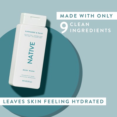 Native Body Wash Cashmere & Rain Sulfate Free 18 fl oz - Imperfect Container