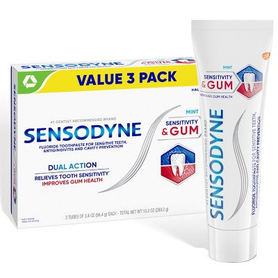 Sensodyne Sensitivity Gum and Enamel Mint Toothpaste 2.3oz/3pk - Imperfect Box