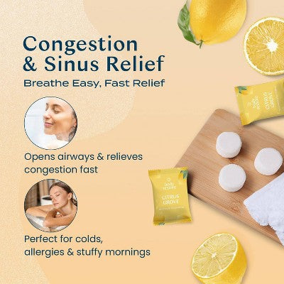 Body Restore Shower Steamers with 100% Natural Essential Oil Citrus 6ct - New