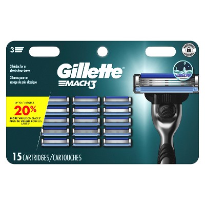 Repuestos de cuchillas de afeitar Gillette Mach3 para hombre (15 unidades) - Sin caja