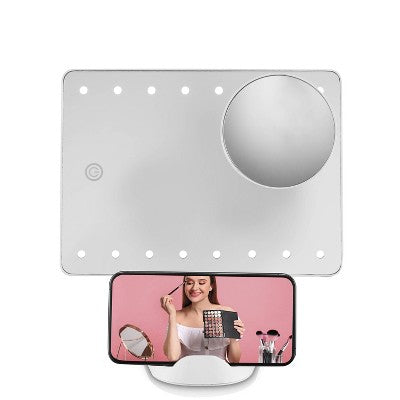Espejo de maquillaje para redes sociales con iluminación LED Hollywood de Conair, blanco - Imperfect Box