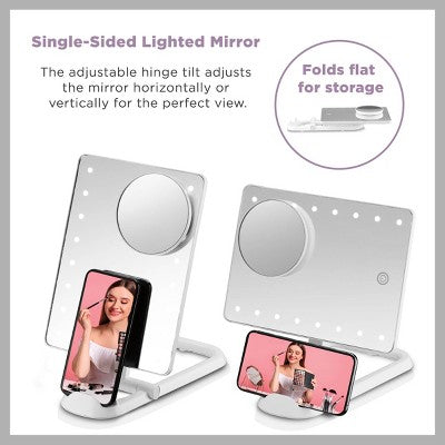 Espejo de maquillaje para redes sociales con iluminación LED Hollywood de Conair, blanco - Imperfect Box