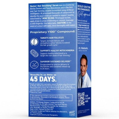 BosleyMD Revive + Suero Densificador para el Crecimiento del Cabello para Hombres 1 onza líquida - Caja Imperfect