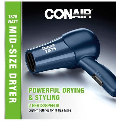 Secadora turbo de tamaño mediano Conair Navy - Caja imperfecta
