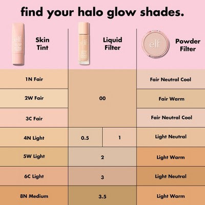 e.l.f. Halo Glow Liquid Filter Highlighter 2 Fair/Light 1.06 fl oz - New
