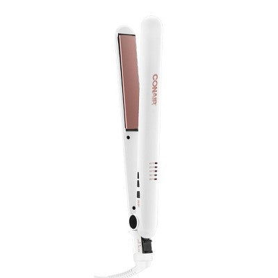 Plancha de pelo de cerámica doble Conair blanca de 1" - Caja imperfecta