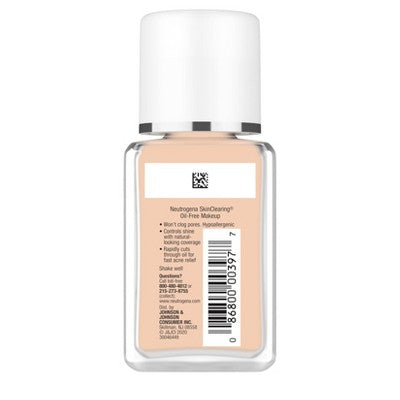 Neutrogena Skin Clearing Oil-Free Liquid Foundation 40 Nude 1 fl oz - Imperfect Container