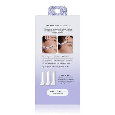 Kit de inicio de dermaplaning Billie Sparkle con mango reutilizable y 3 cuchillas de repuesto - Caja imperfecta