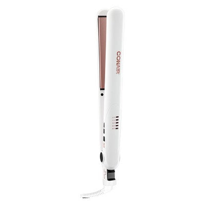 Plancha de pelo de cerámica doble Conair blanca de 1" - Caja imperfecta
