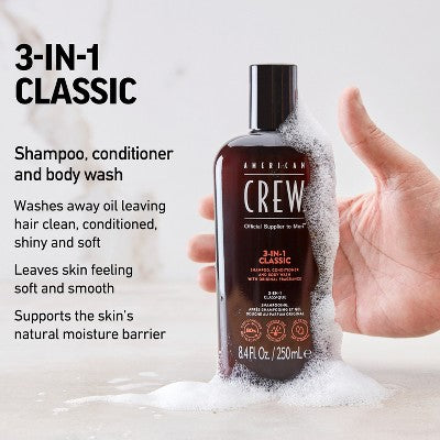 Champú, acondicionador y gel de baño 3 en 1 American Crew, 453 ml (15.2 oz) - Envase imperfecto