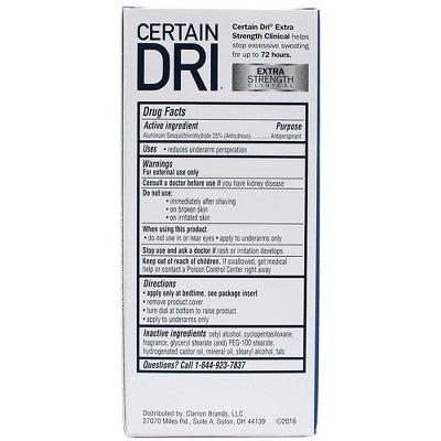 Desodorante en polvo sólido Certain Dri Extra Strength Fresh - 50 ml - Caja imperfecta