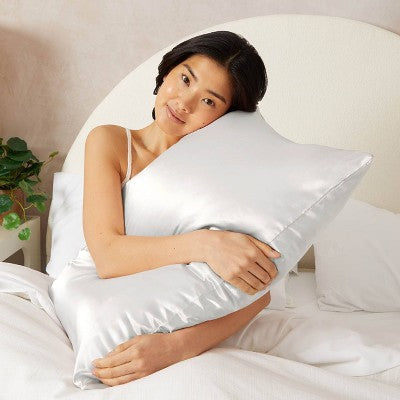 Funda de almohada Kitsch tamaño queen con número de hilos; satén estándar, color marfil - Imperfect Box