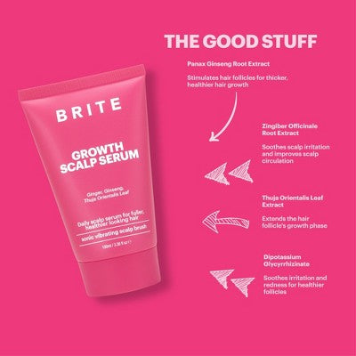 Recarga de suero para el crecimiento del cuero cabelludo BRITE 3.38 fl oz - Caja Imperfect
