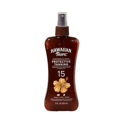 Hawaiian Tropic Tanning Oil Pump Spray SPF 15 8 fl oz - New