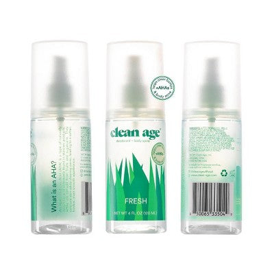 Desodorante y spray corporal Clean Age Fresh AHA para adolescentes, 113 ml (4 onzas líquidas) - Nuevo