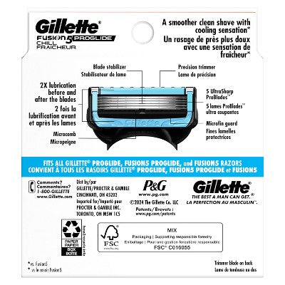 Repuestos para afeitadora Gillette ProGlide Chill para hombre (8 hojas) - Nuevo