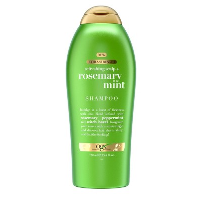 Champú capilar extrafuerte OGX con romero y menta, 750 ml (25.4 oz) - Envase imperfecto