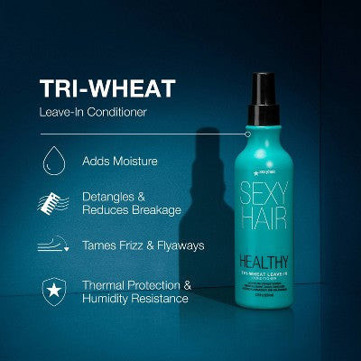 Acondicionador sin enjuague Sexy Hair Healthy Sexy Soy Tri-Wheat de 8.5 onzas líquidas - Nuevo