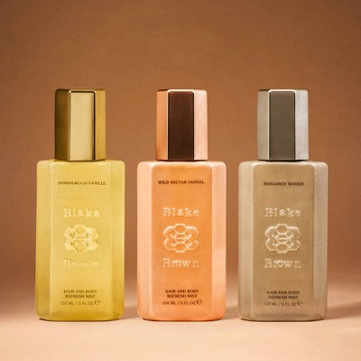 Blake Brown Bruma refrescante para cabello y cuerpo con sándalo y vainilla, fragancia cálida de vainilla, 147 ml (5 onzas líquidas) - Nuevo