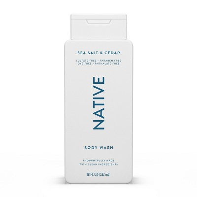 Native Body Wash for Men & Women Sea Salt & Cedar 18 fl oz - Imperfect Container