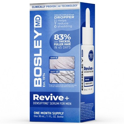 BosleyMD Revive + Suero Densificador para el Crecimiento del Cabello para Hombres 1 onza líquida - Caja Imperfect