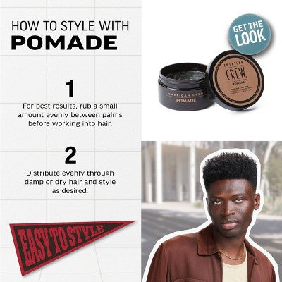 Pomada en gel para cabello American Crew para hombre, fijación media y brillo intenso, 85 g (nuevo)