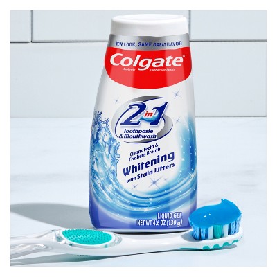 Pasta dental y enjuague bucal Colgate 2 en 1 con gel blanqueador, 127 g (nuevo)