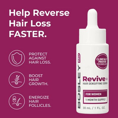 BosleyMD Revive + Suero Densificador para el Crecimiento del Cabello para Mujeres 1 fl oz - Caja Imperfect