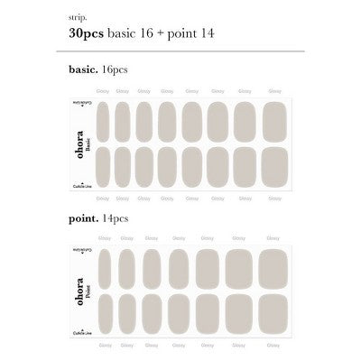 Ohora Gel Nail Basic Line Cream Paper 30ct - New