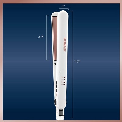 Plancha de pelo de cerámica doble Conair blanca de 1" - Caja imperfecta