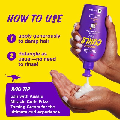 Aussie Miracle Curls - Leche desenredante con aceite de coco (190 ml) - Nuevo