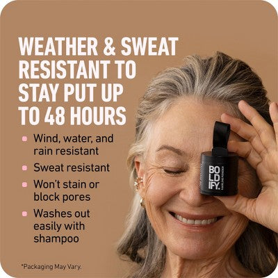 Polvo para retocar raíces BOLDIFY con brocha, cubre el cabello fino y las canas, rubio claro resistente al agua - Imperfect Box
