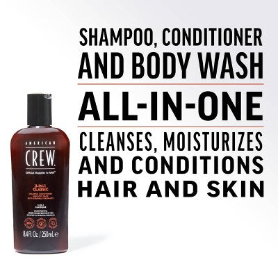 Champú, acondicionador y gel de baño 3 en 1 American Crew, 453 ml (15.2 oz) - Envase imperfecto
