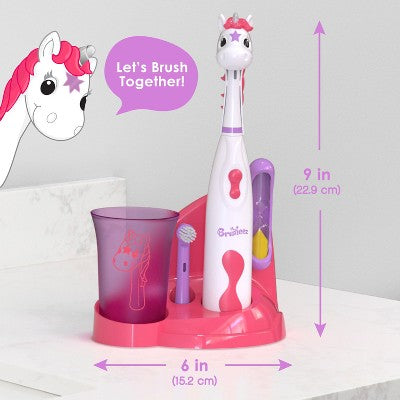 Cepillo de dientes eléctrico infantil Brusheez Sparkle the Unicorn - Caja imperfecta