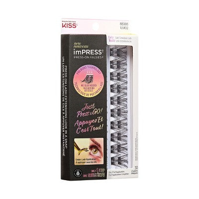 KISS Products imPRESS Press-On Self Adhesive Eyelashes Refill Curly 30ct - Imperfect Box