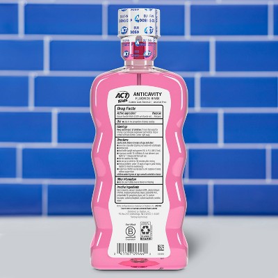 Enjuague bucal anticaries con flúor ACT Kids Bubblegum, 500 ml (16.9 oz) - Nuevo