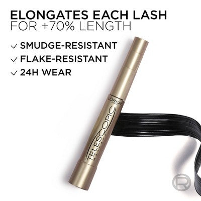 L'Oreal Paris Telescopic Original Lengthening Mascara 935 Carbon Black 0.27 fl oz - Imperfect Box