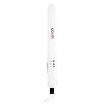Plancha de pelo de cerámica doble Conair blanca de 1" - Caja imperfecta