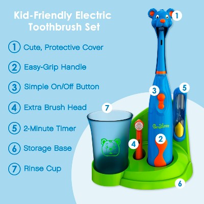 Cepillo de dientes eléctrico infantil Brusheez Buddy the Bear - Caja imperfecta