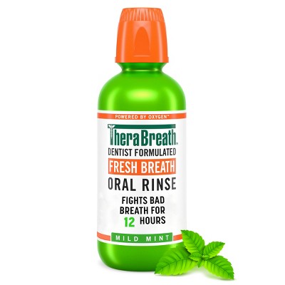 Enjuague bucal TheraBreath Fresh Breath sin alcohol, menta suave, 16 onzas líquidas - Nuevo
