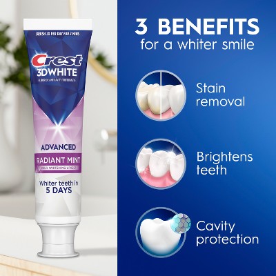 Crest 3D White Advanced Teeth Whitening Toothpaste 3.3oz/3pk - Imperfect Box