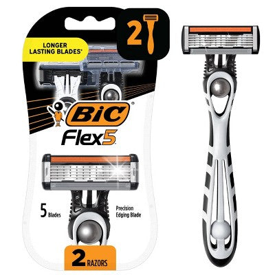 Maquinillas de afeitar desechables BiC Men &amp; Flex de 5 hojas Sensitive (2 unidades) - Nuevas