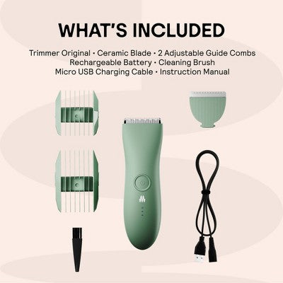 Recortador de vello púbico y corporal Meridian Trimmer Original para hombres y mujeres, recortador de cintura, testículos y zona del bikini - Salvia