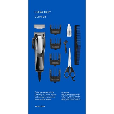 Kit de cortadora de cabello con cable Andis Ultra Clip (10 unidades) - Nuevo