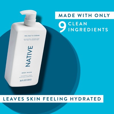 Jabón corporal Native con sal marina y cedro, 1 litro, envase imperfecto