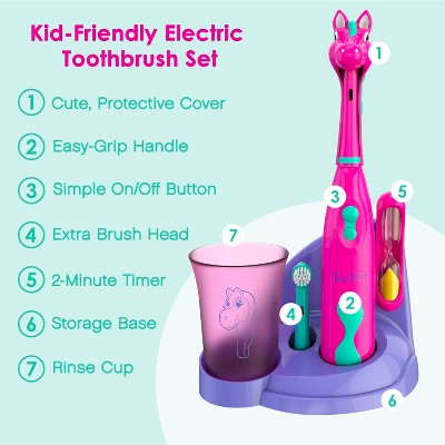 Cepillo de dientes electrónico infantil Brusheez Prancy the Pony - Caja imperfecta