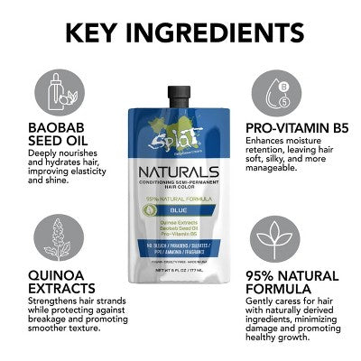 Splat Semi-Permanent Hair Color Naturals Blue 6 fl oz - New