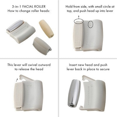 Tweezerman 3-in-1 Skin Revival Roller Kit - New