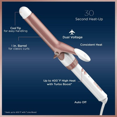 Rizador de pelo Conair Double Ceramic Rose Gold de 1 pulgada - Caja Imperfect