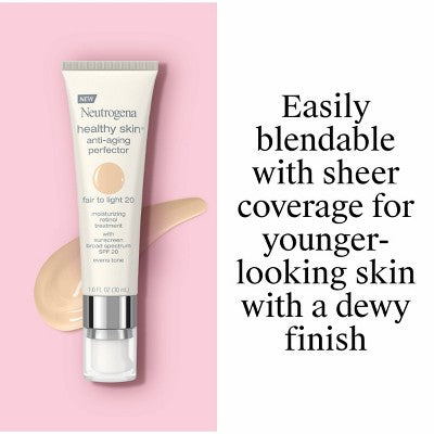 Neutrogena Healthy Skin Anti-Aging Perfector with Retinol & Broad Spectrum SPF 20 Sunscreen 20 Fair to Light 1 fl oz - New